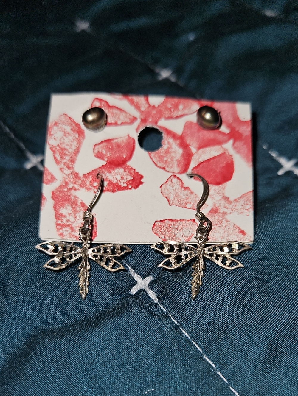 Silver Dragonfly Dangle Earrings - Women's Accessories